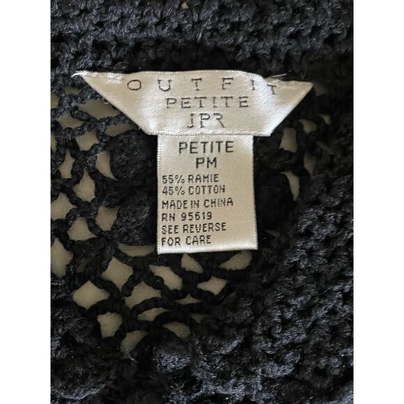 Outfit Petite JPR Black Floral Crochet Short Sleeve Cardigan Petite - Picture 3 of 9